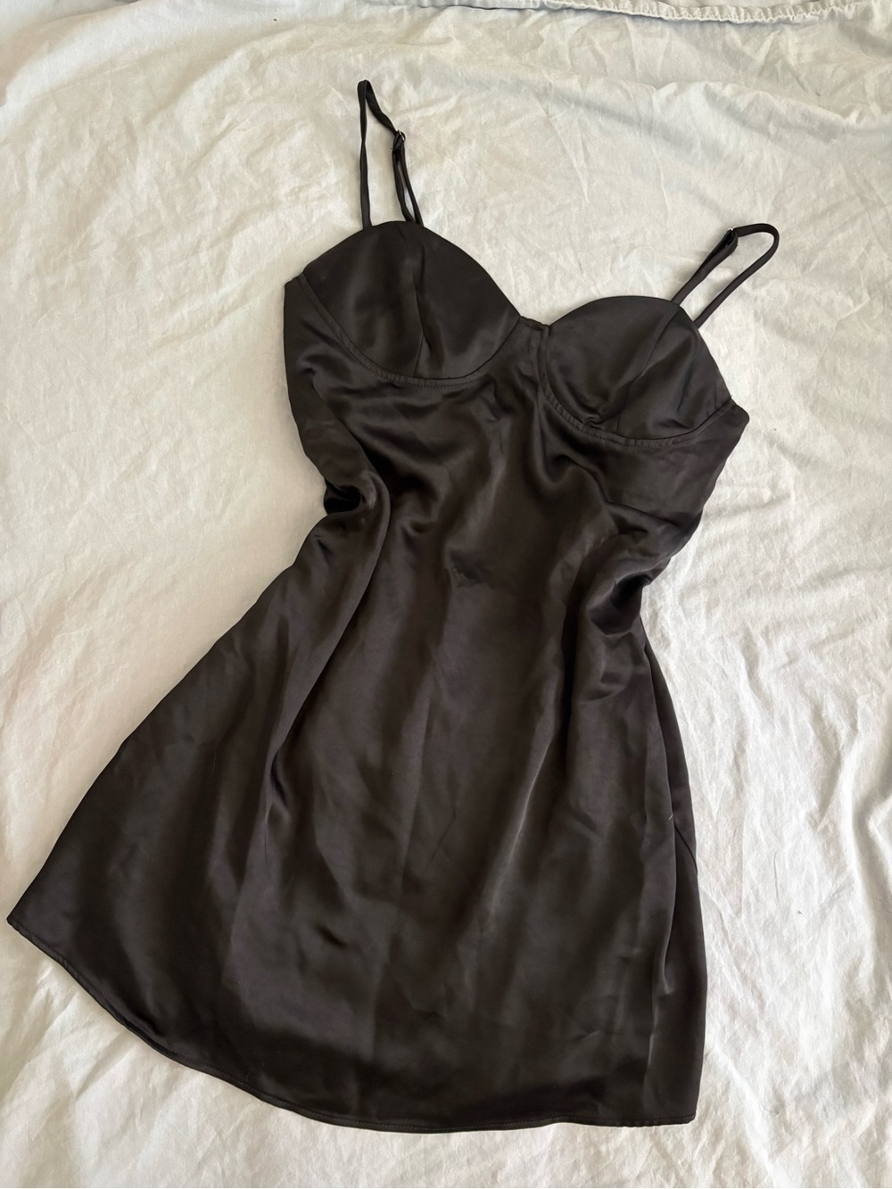 wild fable Black Satin Mini Slip Dress